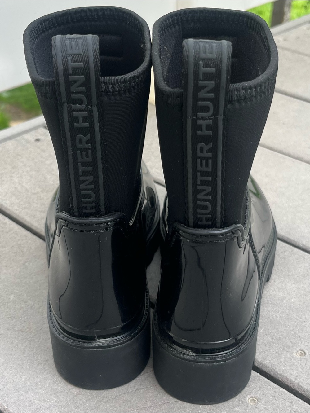 Hunter Play Short Rain Boots Gloss Black Womens 7 NWOT - Picture 5 of 11
